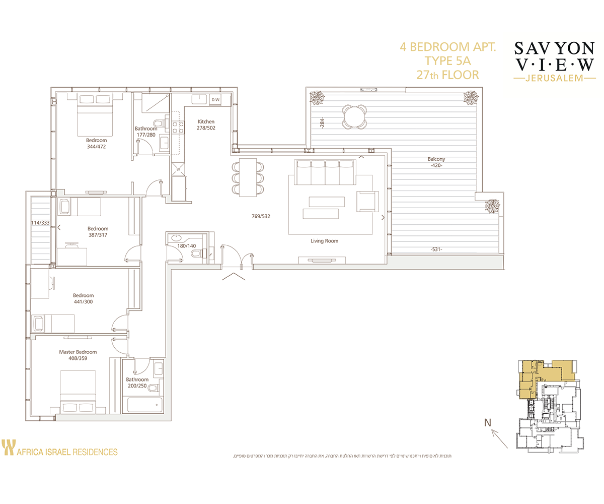 пентхаус 5 комнаты (5A модель)